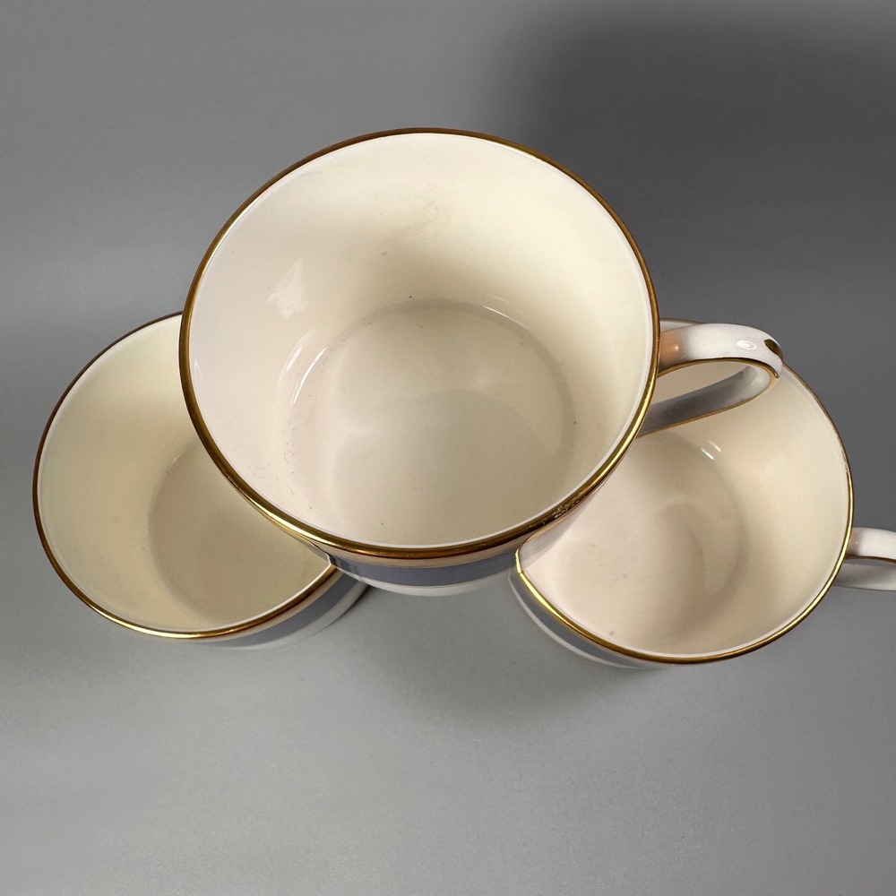Coalport Athlone Blue‎ Bone China Coffee Cups Gold Trim England Set of 3 - Picture 2 of 11